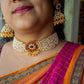Matte finish Cluster Pearl Necklace