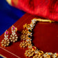 Matte  Finish  AD , Navaratna Stone with flower Necklace #  Model 2