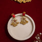 Matte  Finish  AD , Navaratna Stone with flower Necklace   Model 2 #24