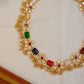 Matte  Finish  AD , Navaratna Stone with flower Necklace   Model 2 #24