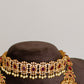 Gold Finish  AD sequence Flower High Neck Choker -61B