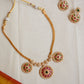 Matte  Finish  TRI Chakra AD   Necklace  with stud - 64C