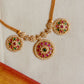 Matte  Finish  TRI Chakra AD   Necklace  with stud - 64C