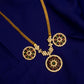 Matte  Finish  TRI Chakra AD   Necklace  with stud - 64C