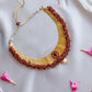 Gold Finish  Chain   Choker  & cluster with  chandbali - 67A