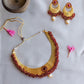 Gold Finish  Chain   Choker  & cluster with  chandbali - 67A