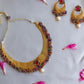 Gold Finish  Chain   Choker  & cluster with  chandbali - 67F