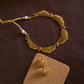 Matte Finish Geometry cutwork lotus, necklace with jhumka
