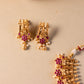 Matte finish Sequence Lakshmi & Stone flower Necklace -70B