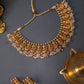 Matte finish Sequence Lakshmi & Stone flower Necklace - 70C