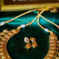 Gold Finish Peacock & Small Lakshmi Coin Necklace