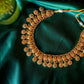 Gold Finish Peacock & Small Lakshmi Coin Necklace