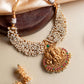 Lakshmi carving  twin peacock  chocker with Lakshmi jhumka