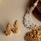Lakshmi carving  twin peacock  chocker with Lakshmi jhumka