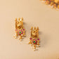 Dancing peacock sequence flower & mango drops with stud