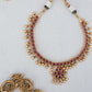 2 in 1 Flower necklace with golden beads & stud
