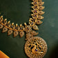 Gold Finish Mango  Peacock AD -Ruby Necklace with Stud