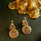 Gold Finish Mango  Peacock AD -Ruby Necklace with Stud