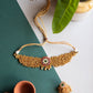 Matte finish cluster gold beads high neck choker
