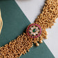 Matte finish cluster gold beads high neck choker