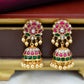 Lotus stud jhumka  with  Gold Hangings