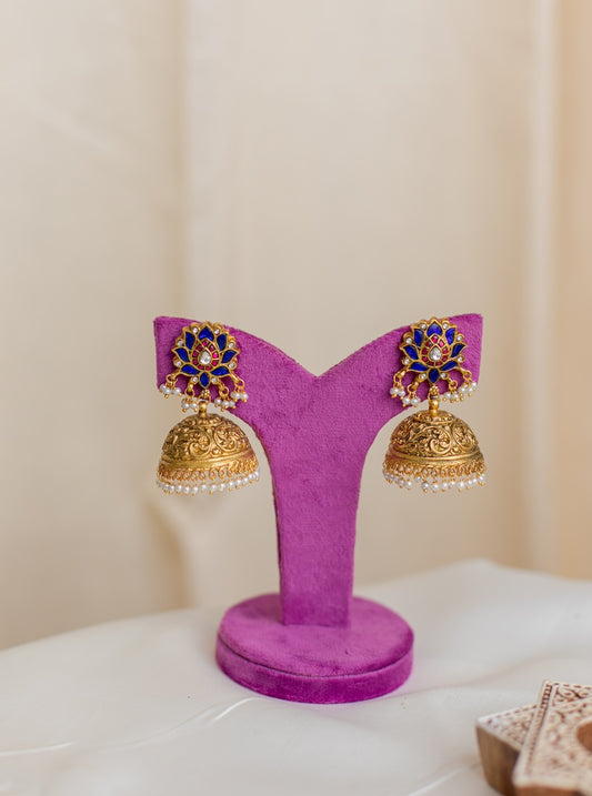 Lotus stud statement jhumka 4C