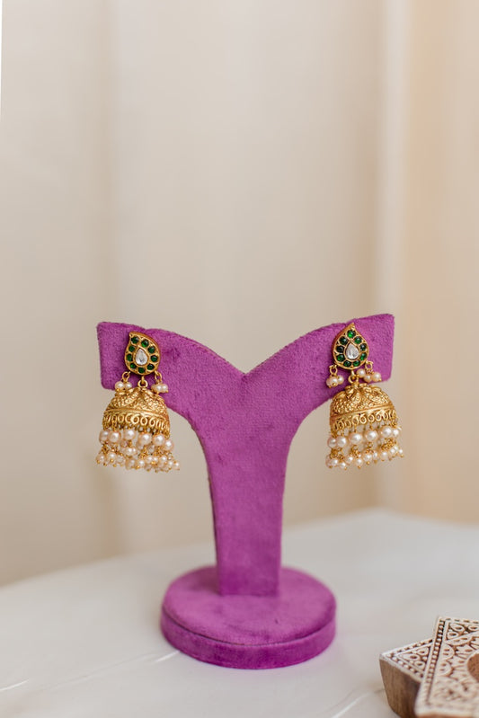 Mango   stud peacock jhumka- 6A