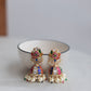 Lotus Stud Navaratna jhumkas