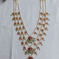 3 layered Pearl Satlada with tiny Lotus Pendant