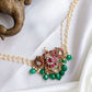 Gold Finish Beads Chain  with peacock pendant &  Crystal Hangings