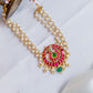 Gold Finish  Pearl  Small  chocker Peacock pendant  with Pearl Hangings