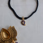 Gold Finish Attigai Mango Pendant with Black Thread & with stud  - Model 2