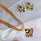 Gold Finish Thick Chain   with  Half moon Chandbali