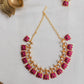 Gold Finish Revers Lotus & Heart Kundan Necklace