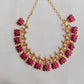 Gold Finish Revers Lotus & Heart Kundan Necklace