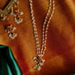 Gold Finish Pearl Beads Chain  with small  Lotus pendant