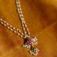 Gold Finish Pearl Beads Chain  with small  Lotus pendant