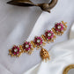 Gold  finish Sequence Flower Kundan High Neck Choker -16