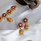 Gold  finish Sequence Flower Kundan High Neck Choker -16