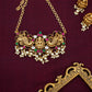 Gold Finish  Nagas Lakshmi Pedantant  Small Chocker pearl hangings