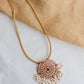Gold Finish  Long Chain with Jumbo  Chakram Pedantant  Necklace   #20