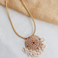 Gold Finish  Long Chain with Jumbo  Chakram Pedantant  Necklace   #20