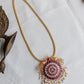 Gold Finish  Long Chain with  Twin peacock Jumbo Flower  Necklace  #21