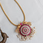 Gold Finish  Long Chain with  Twin peacock Jumbo Flower  Necklace  #21