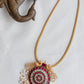 Gold Finish  Long Chain with  Twin peacock Jumbo Flower  Necklace  #21
