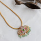 Gold Finish  Long Chain with  Tiny Twin peacock Pedantant  Necklace   - Model 1