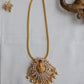 Gold Finish  Chain with  Reverse lotus  Lakshmi Pedantant Necklace #24
