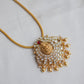 Gold Finish  Chain with  Reverse lotus  Lakshmi Pedantant Necklace #24