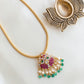 Gold Finish   Chain with Twin peacock    Necklace  -Model 2