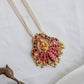 Gold Finish   Pearlchain with Reverse lotus  Lakshmi pendant Necklace #26